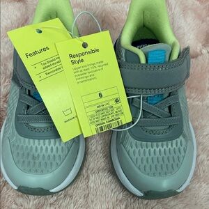 All in Motion Gray and Teal Kids Sneakers